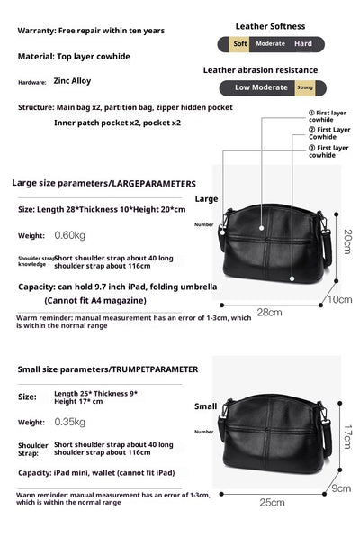 Bolso de Cuero Genuino para Mujer - Bandolera Simple y Elegante - Image 8