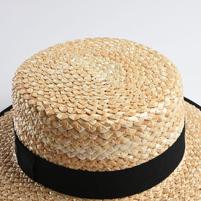 Sombrero de Paja Plano para Mujer - Accesorio Playa y Vacaciones - Image 14