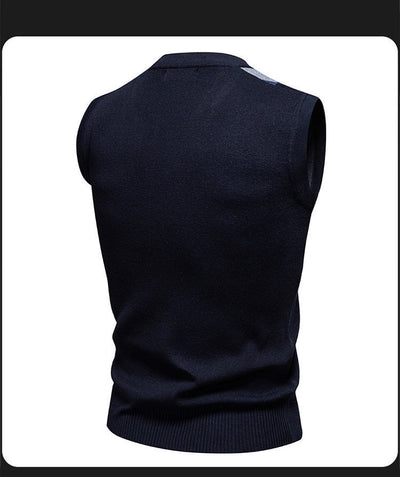 Suéter Tejido Jacquard para Hombre - Chaleco Cuello V - Image 30