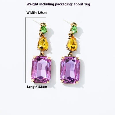 Aretes de Cristal Lujo Geométricos con Gota de Agua - Image 17