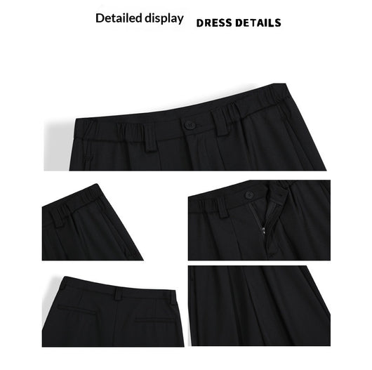 Pantalones Cortos de Vestir con Pliegues y Caída Ancha para Hombre - Image 9