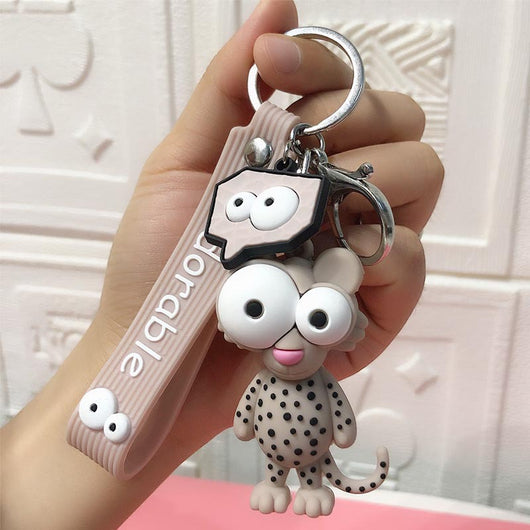 Llavero Adorable Elefante y Vaca de Ojos Grandes - Colgante Kawaii de Resina Epoxi - Image 10
