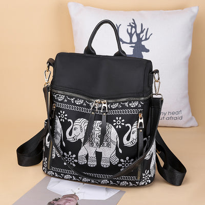 Mochila Étnica de Elefante con Diseño Tribal - Bolso Escolar Bandolera Multiusos - Image 7