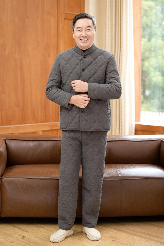 Conjunto de Abrigo y Pantalón Acolchado de Algodón para Papá Invierno - Image 8