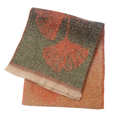 Bufanda Estilo Europeo Jacquard Hoja de Ginkgo - Image 27