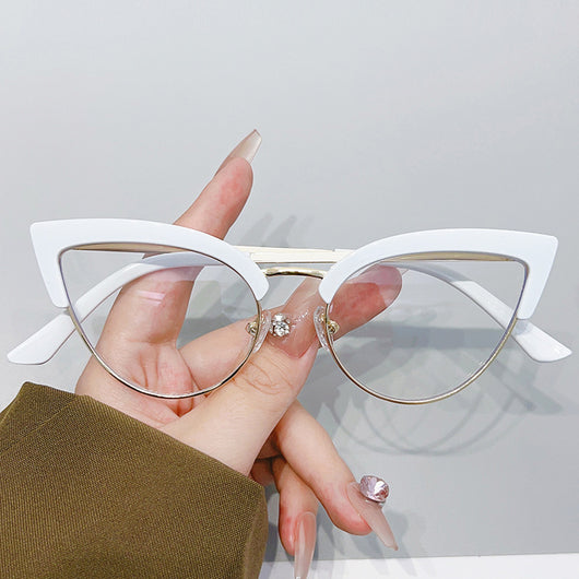 Gafas Elegantes Marco Grande Metal Mitad Inferior