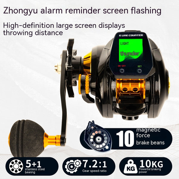 Contador Digital Impermeable para Pesca con Pantalla Grande y Alarma de Drenaje