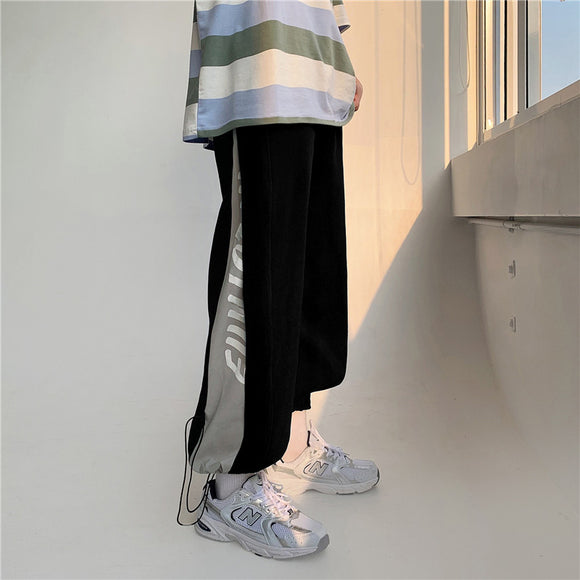 Pantalones Deportivos Estilo Coreano Tendencia Cintura Alta Corte Recto