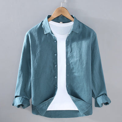 Camisa de Lino Puro para Hombre - Estilo Versátil Moderno - Image 9