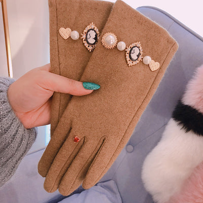 Guantes de Perla con Retrato Antiguo para Mujer - Image 12