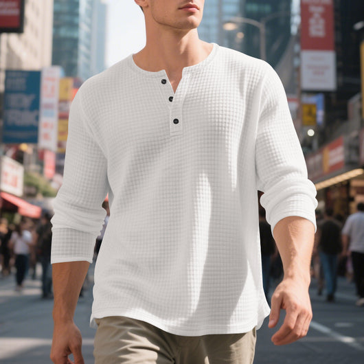 Camiseta Manga Larga Henry Estilo Retro - Image 21
