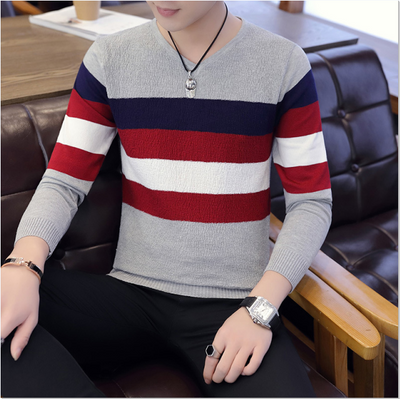 Suéter Cuello V Hombre Estilo Coreano Manga Larga - Image 5