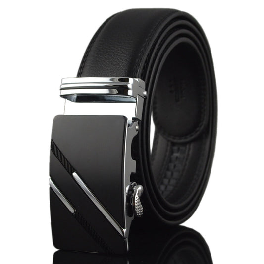 Cinturón de Cuero Genuino con Hebilla Automática para Hombre