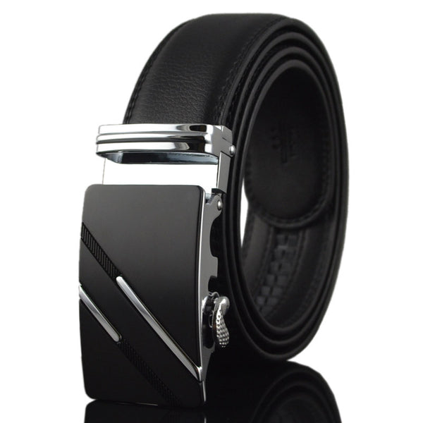 Cinturón de Cuero Genuino con Hebilla Automática para Hombre