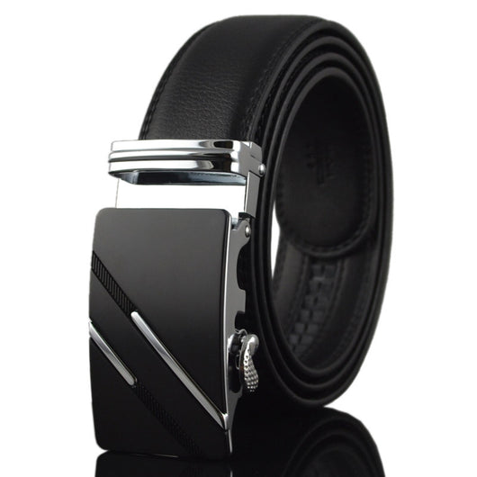 Cinturón de Cuero Genuino con Hebilla Automática para Hombre