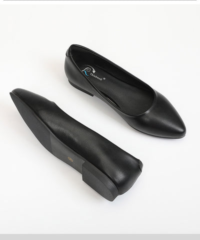 Zapato de Cuero Negro Suela Blanda Confort Plano - Image 9
