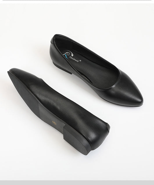 Zapato de Cuero Negro Suela Blanda Confort Plano - Image 9