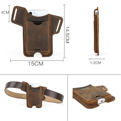 Funda Protectora iPhone 12 Cuero Crazy Horse con Soporte de Tarjetas - Image 8