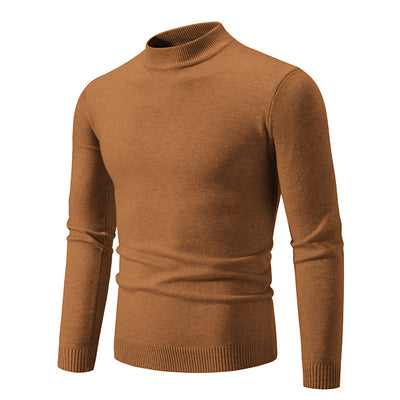 Suéter Cuello Redondo Hombre Invierno Ajustado Color Sólido - Image 17