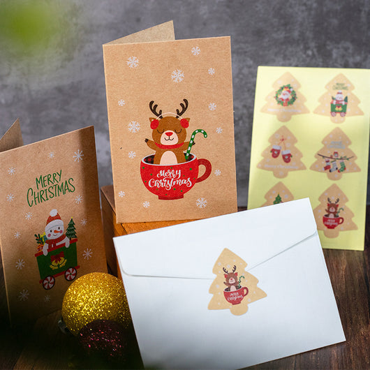 Tarjetas de Bendiciones Navideñas con Sobres y Pegatinas Kraft - Image 2