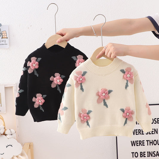 Suéter Infantil con Flores Delicadas - Prenda Base Versátil