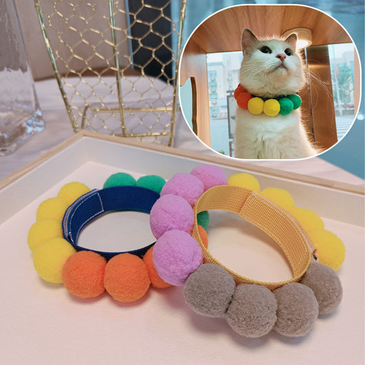Collar Corgi con Pompón de Pelaje Colorido para Festival