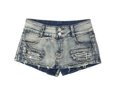 Pantalones Cortos Denim Lavado Efecto Adelgazante - Image 8