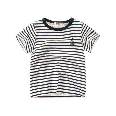 Playera Infantil de Algodón con Rayas para Niños - Image 4