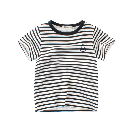 Playera Infantil de Algodón con Rayas para Niños - Image 4
