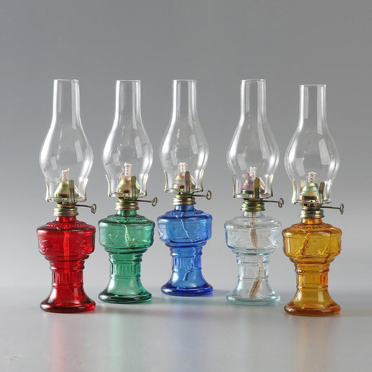 Lámpara de Queroseno Vintage de Cristal Retro