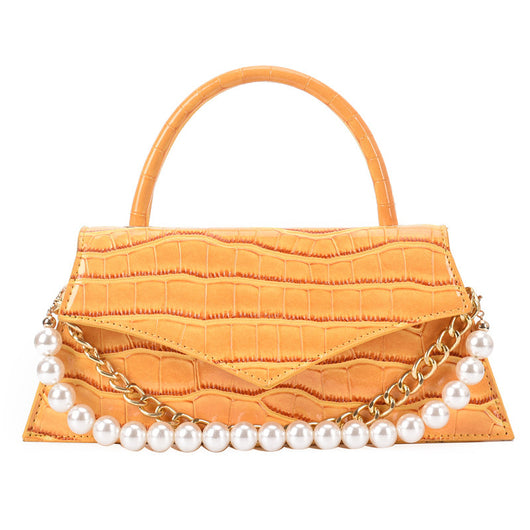 Bolso Cuadrado Pequeño con Patrón Retro y Perla, Bandolera de Moda - Image 29