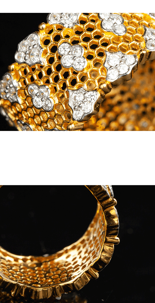 Anillo de Diamante Vintage con Encaje Ancho - Image 6