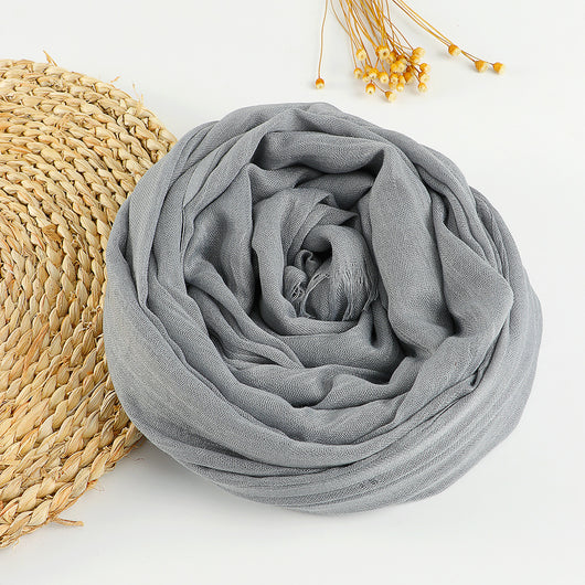 Pañuelo Artístico de Algodón y Lino en Colores Puros para Mujer - Image 8