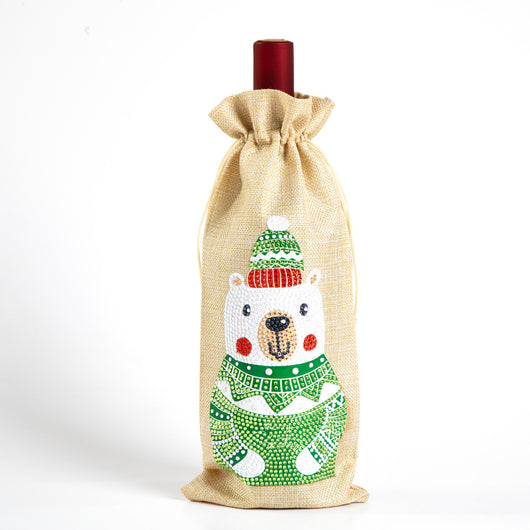 Bolsa para Vino con Pintura de Diamantes Navideña Europeo-Americana - Image 25