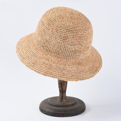 Sombrero de Rafia Tejido a Mano para Mujer - Protección Solar Elegante