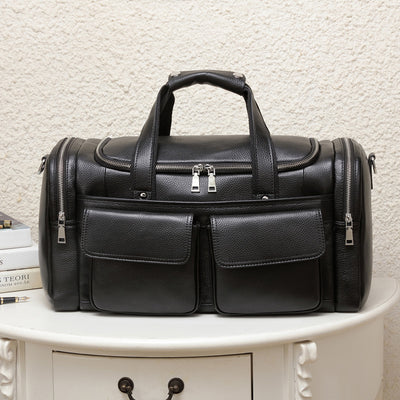 Bolsa de Viaje de Cuero para Hombre - Gran Capacidad y Portabilidad - Image 9