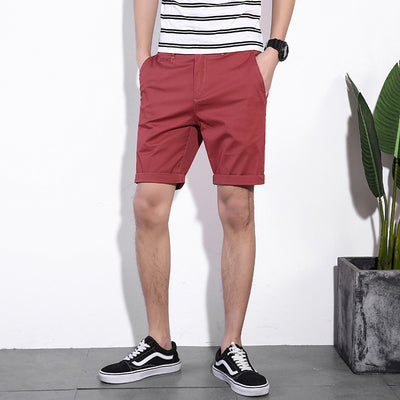 Shorts Casuales de Algodón para Hombre - Colores Sólidos - Image 8