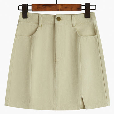 Falda Asimétrica Talle Alto Delgada para Primavera - Image 13