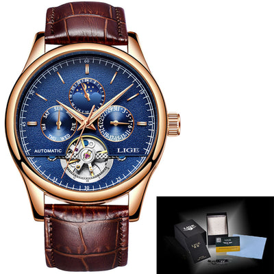 Reloj Automático de Hombre con Correa de Cuero Resistente al Agua - Image 2