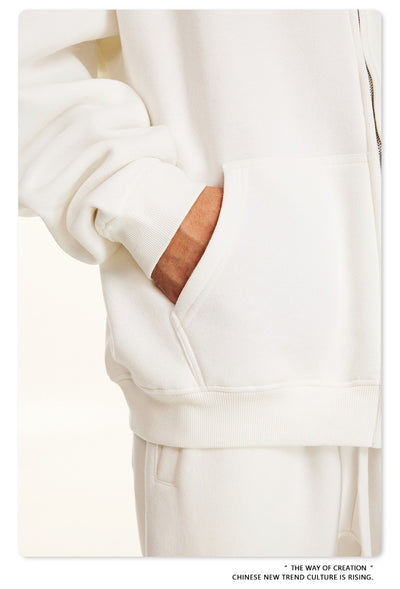 Sudadera con Capucha Polar de Colores Sólidos Holgada y Cómoda para Deportes - Image 29