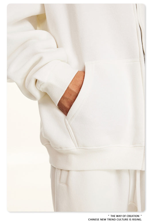 Sudadera con Capucha Polar de Colores Sólidos Holgada y Cómoda para Deportes - Image 29
