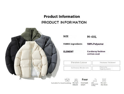 Chamarra Acolchada de Invierno para Hombre con Cuello Alto - Image 18