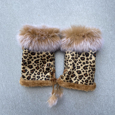 Guantes Mitones de Pelo de Conejo y Gamuza - Image 13