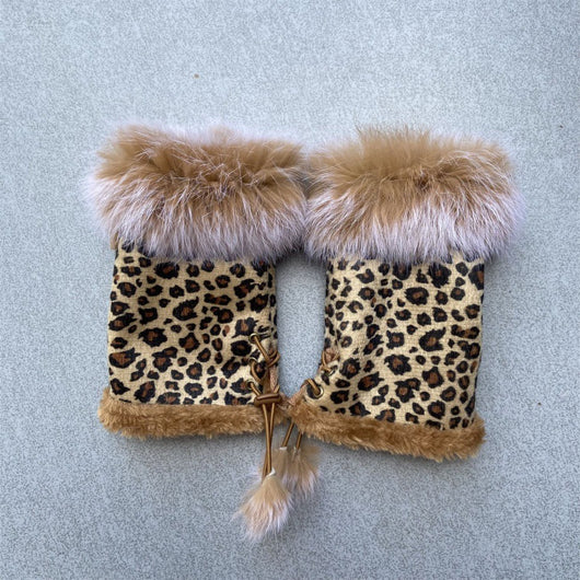 Guantes Mitones de Pelo de Conejo y Gamuza - Image 13
