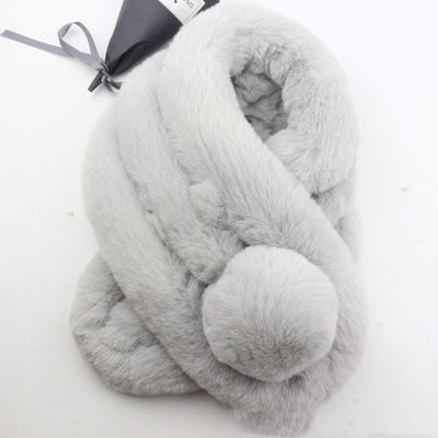 Bufanda de Piel de Conejo Invierno Coreano para Mujer - Image 17