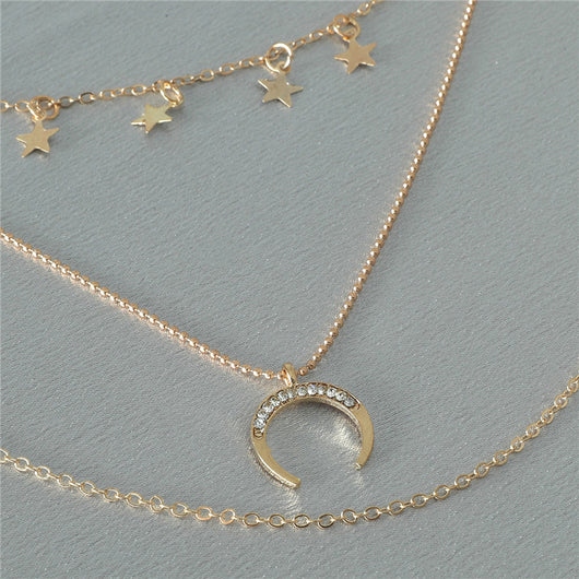 Collar Colgante de Estrella de Cinco Puntas Multicapa - Image 3