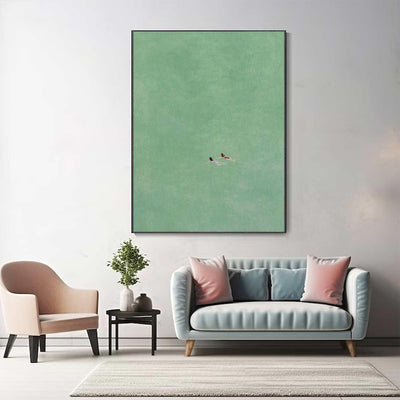 Cuadro Óleo Pintado a Mano - Paisaje Marino Océano Verde para Decoración del Hogar - Image 9