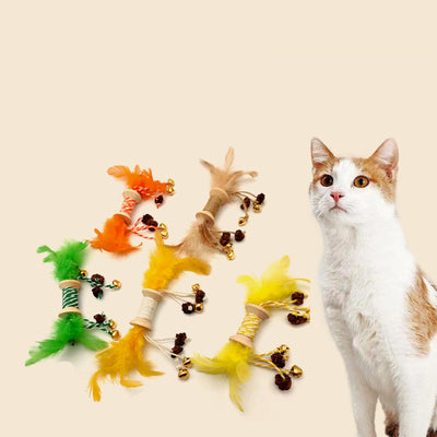 Juguete Interactivo para Gatos con Plumas, Campanas y Texturas de Masticación