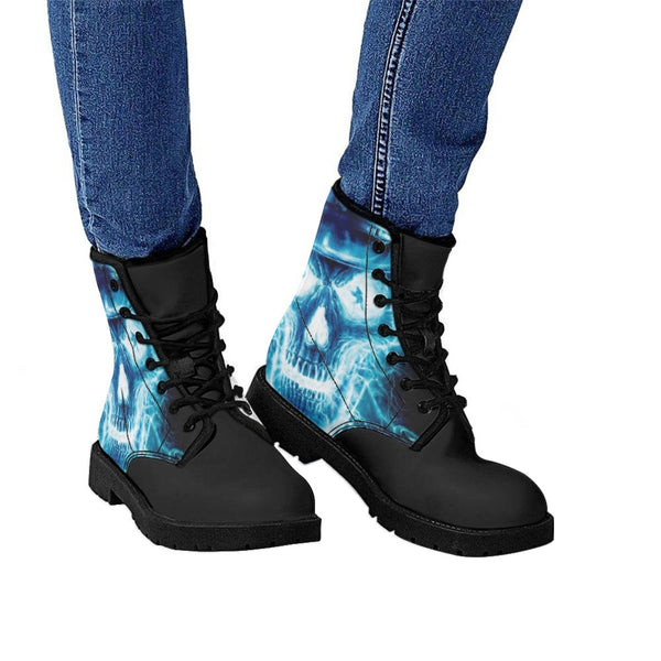Botas Martin de Cuero para Mujer con Tacón Bajo y Diseño Estampado