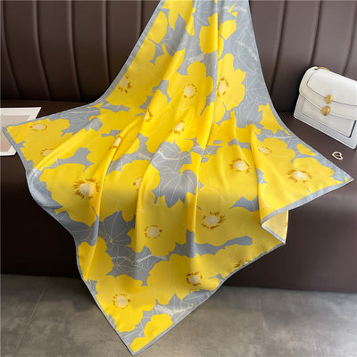 Chal Hijab Protector Solar con Bloques de Color Floral - Image 30